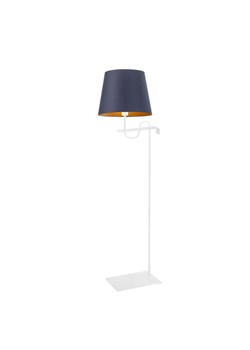 Biała lampa stojąca w stylu glamour z abażurem ze złotym wnętrzem BATA GOLD ze sklepu Lysne w kategorii Lampy podłogowe - zdjęcie 181821499