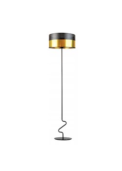 Czarna lampa podłogowa ze złotym kloszem JERSEY GLAM w stylu glamour ze sklepu Lysne w kategorii Lampy podłogowe - zdjęcie 181822395