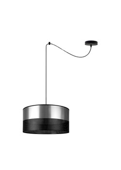 Czarna lampa wisząca z możliwością regulacji WAIKIKI W1 GLAM ze srebrnym kloszem 40 cm ze sklepu Lysne w kategorii Lampy wiszące - zdjęcie 181823005