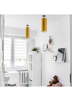 Musztardowa lampa sufitowa z abażurem w kształcie tuby SALWADOR ze sklepu Lysne w kategorii Lampy dziecięce - zdjęcie 181823387