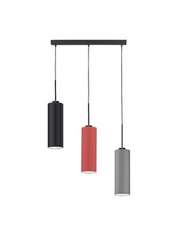 Potrójna lampa wisząca na czarnej listwie BORNEO z kolorowymi, podłużnymi abażurami 15x35 cm ze sklepu Lysne w kategorii Lampy wiszące - zdjęcie 181823405