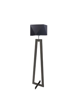 Czarna lampa podłogowa drewniana  w stylu rustykalnym BAKU ze sklepu Lysne w kategorii Lampy podłogowe - zdjęcie 181823919