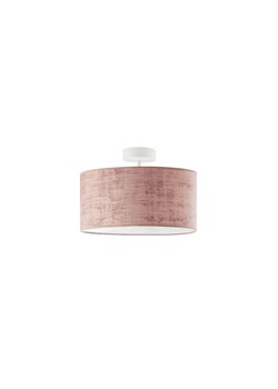 Plafon z welurowym kloszem w kolorze pudrowego różu WENECJA VELUR fi - 30 cm kolor różowy ze sklepu Lysne w kategorii Lampy sufitowe - zdjęcie 181824495