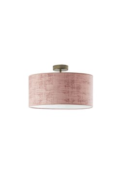Lampa przysufitowa z welurowym kloszem WENECJA VELUR fi - 40 cm kolor różowy ze sklepu Lysne w kategorii Lampy sufitowe - zdjęcie 181824497