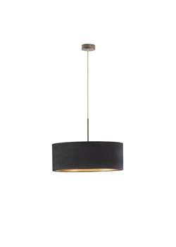 Welurowy żyrandol z regulowanym przewodem SINTRA VELUR fi - 50 cm kolor czarny ze złotym wnętrzem ze sklepu Lysne w kategorii Lampy wiszące - zdjęcie 181824517