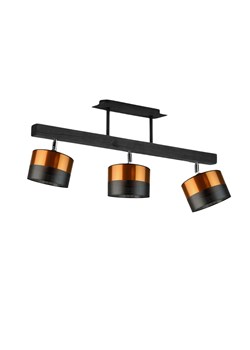 Czarno-miedziana lampa sufitowa na listwie drewnianej 3-punktowa HOLLYWOOD GLAM ze sklepu Lysne w kategorii Lampy wiszące - zdjęcie 181824847
