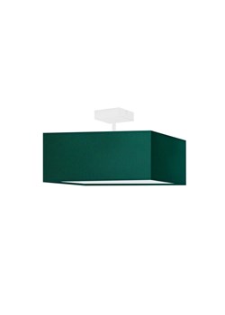 Geometryczna lampa sufitowa do salonu z zielonobutelkowym abażurem ALBA - kolor zieleń butelkowa ze sklepu Lysne w kategorii Lampy sufitowe - zdjęcie 181825089