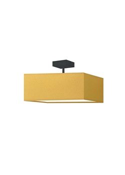 Musztardowa lampa sufitowa do salonu z kwadratowym abażurem 40x40 cm ALBA - kolor musztardowy ze sklepu Lysne w kategorii Lampy dziecięce - zdjęcie 181825316