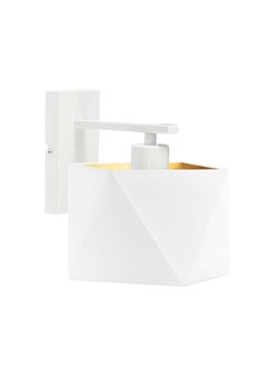 Biała lampa ścienna do salonu ODESSA GOLD z abażurem ze złotym wnętrzem ze sklepu Lysne w kategorii Lampy ścienne - zdjęcie 181826955