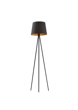 Czarna lampa podłogowa na trójnogu w stylu glamour RENO GOLD ze sklepu Lysne w kategorii Lampy podłogowe - zdjęcie 181827046