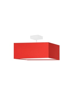 Czerwona lampa sufitowa do do kuchni z geometrycznym kloszem 40x40 cm ALBA - kolor czerwony ze sklepu Lysne w kategorii Lampy dziecięce - zdjęcie 181827626