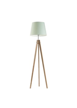 Drewniana lampa stojąca na 3 nogach ARUBA z miętowym abażurem ze sklepu Lysne w kategorii Lampy podłogowe - zdjęcie 181828378