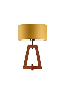 Drewniana lampka stołowa z abażurem musztardowym CLIO ze sklepu Lysne w kategorii Lampy stołowe - zdjęcie 181828539