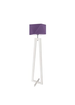 Lampa podłogowa z fioletowym abażurem drewniana BAKU ze sklepu Lysne w kategorii Lampy podłogowe - zdjęcie 181829749