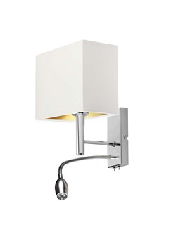 Chromowany kinkiet ścienny do czytania w sypialni ZIBO GOLD ze sklepu Lysne w kategorii Lampy ścienne - zdjęcie 181831089