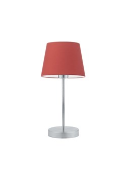 Srebrna lampka nocna biurkowa stołowa do sypialni SIENA z czerwonym abażurem ze sklepu Lysne w kategorii Lampy stołowe - zdjęcie 181831467