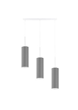 Szara lampa wisząca do kuchni z 3 źródłami światła BORNEO na białej listwie ze sklepu Lysne w kategorii Lampy wiszące - zdjęcie 181834376
