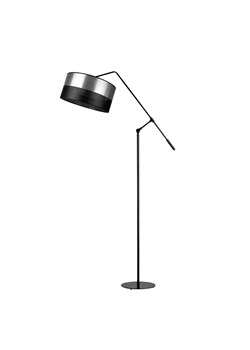 Lampa podłogowa z regulowanym ramieniem do salonu LIBERIA GLAM w czarno-srebrnej kolorystyce ze sklepu Lysne w kategorii Lampy podłogowe - zdjęcie 181835507