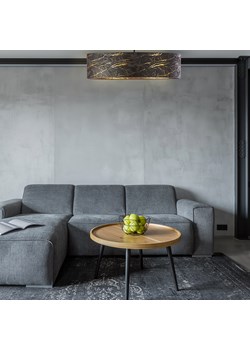 Lampa przysufitowa z elementami złota GRENADA MARMUR fi - 80 cm - kolor czarny ze sklepu Lysne w kategorii Lampy sufitowe - zdjęcie 181836917