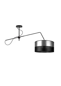 Czarna lampa sufitowa na wysięgniku nad stół RIO GLAM ze srebrnym abażurem w stylu glamour ze sklepu Lysne w kategorii Lampy sufitowe - zdjęcie 181838418