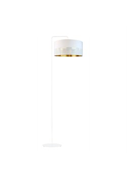 Biała lampa podłogowa do salonu BOLIVIA GLAM z włącznikiem nożnym ze sklepu Lysne w kategorii Lampy podłogowe - zdjęcie 181838459