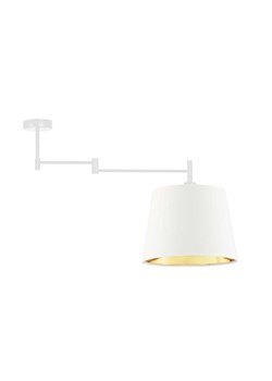 Biała lampa sufitowa do sypialni w stylu glamour TAMPA GOLD z regulowanym ramieniem - id: 6169 - marki Ciekot Partners Sp. Z O. O. - 181839618 Biała lampa sufitowa do sypialni w stylu glamour TAMPA GOLD z regulowanym ramieniem ze sklepu Lysne w kategorii Lampy sufitowe - zdjęcie 181839618