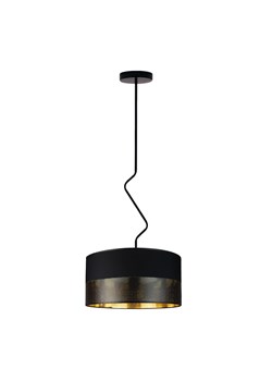 Czarna lampa sufitowa do salonu z dekoracyjnym stelażem LOZANNA GLAM fi - 40 cm ze sklepu Lysne w kategorii Lampy sufitowe - zdjęcie 181843048