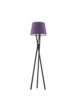 Drewniana lampa stojąca w stylu art deco ANDORA z fioletowym abażurem ze sklepu Lysne w kategorii Lampy podłogowe - zdjęcie 181844066