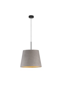 Designerska lampa wisząca w stylu skandynawskim SARI VELUR - kolor szary ze złotym wnętrzem ze sklepu Lysne w kategorii Lampy wiszące - zdjęcie 181844606