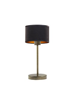 Czarna lampka nocna w stylu vintage NICEA VELUR z abażurem ze złotym wnętrzem ze sklepu Lysne w kategorii Lampy stołowe - zdjęcie 181844746