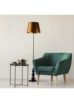 Czarna lampa stojąca LED do salonu LIZBONA MIRROR z miedzianym abażurem ze sklepu Lysne w kategorii Lampy podłogowe - zdjęcie 181847116