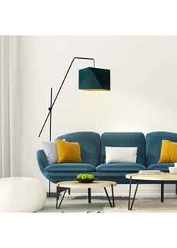 Czarna lampa podłogowa do czytania w salonie TOLEDO GOLD w stylu japandi ze sklepu Lysne w kategorii Lampy podłogowe - zdjęcie 181849108