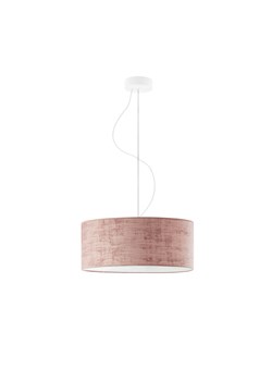 Lampa wisząca z regulowanym przewodem HAJFA VELUR fi - 40 cm - kolor różowy ze sklepu Lysne w kategorii Lampy wiszące - zdjęcie 181850296