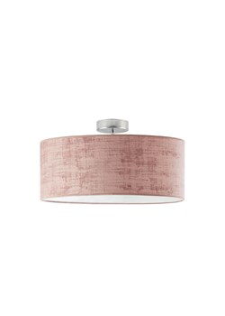 Plafon z welurowym abażurem WENECJA VELUR fi - 50 cm kolor różowy ze sklepu Lysne w kategorii Lampy sufitowe - zdjęcie 181850758