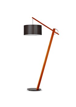 Brązowa lampa podłogowa drewniana TORINO ze sklepu Lysne w kategorii Lampy podłogowe - zdjęcie 181850997