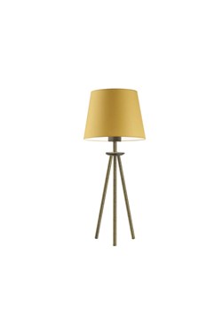 Złoto-musztardowa lampka nocna do sypialni na trójnogu BERGEN ze sklepu Lysne w kategorii Lampy stołowe - zdjęcie 181851206