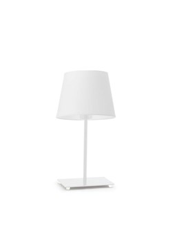 Biała lampka stołowa nocna biurkowa z abażurem GENUA do salonu ze sklepu Lysne w kategorii Lampy dziecięce - zdjęcie 181851357