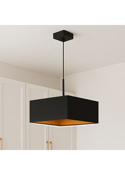 Nowoczesna lampa wisząca do salonu z geometrycznym abażurem ze złotym wnętrzem 40x40 cm BOGOTA GOLD ze sklepu Lysne w kategorii Lampy wiszące - zdjęcie 181852138
