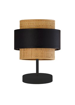 Czarna lampa stołowa z rattanowym kloszem w stylu boho AWINION BOHO II ze sklepu Lysne w kategorii Lampy stołowe - zdjęcie 181852748