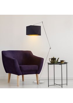 Czarna lampa podłogowa LED do czytania OSAKA GOLD ze sklepu Lysne w kategorii Lampy podłogowe - zdjęcie 181853008
