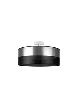 Lampa sufitowa WENECJA GLAM fi - 40 cm - kolor srebrny z czarnym ażurem ze sklepu Lysne w kategorii Lampy sufitowe - zdjęcie 181853488