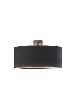 Welurowa plafoniera WENECJA VELUR fi - 50 cm kolor czarny ze złotym wnętrze ze sklepu Lysne w kategorii Lampy sufitowe - zdjęcie 181854036