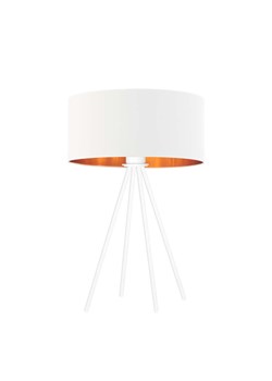 Biała lampa stołowa w stylu glamour SIERRA GOLD ze złotym wykończeniem ze sklepu Lysne w kategorii Lampy stołowe - zdjęcie 181854149