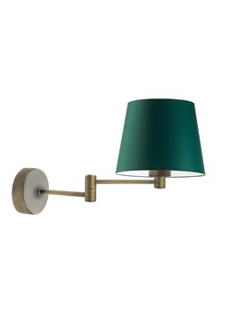 Lampa ścienna na wysięgniku ruchomym LUGO w stylu urban jungle z abażurem w kolorze zieleni butelkowej ze sklepu Lysne w kategorii Lampy ścienne - zdjęcie 181854709