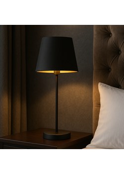 Czarna lampka nocna do sypialni SIENA GOLD ze sklepu Lysne w kategorii Lampy stołowe - zdjęcie 181856125