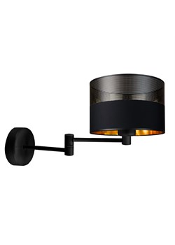 Czarny kinkiet ścienny glamour do salonu BRAGE GLAM lampa ścienna na wysięgniku ruchomym ze sklepu Lysne w kategorii Lampy ścienne - zdjęcie 181856298