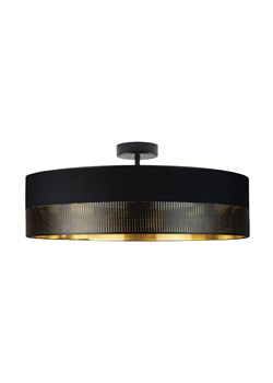 Lampa sufitowa do jadalni WENECJA GLAM fi - 60 cm kolor czarny ze złotym wnętrzem z czarnym ażurem ze sklepu Lysne w kategorii Lampy sufitowe - zdjęcie 181856405