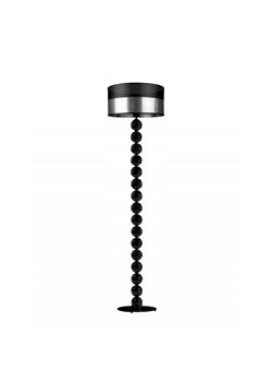 Nowoczesna lampa podłogowa na czarnym stelażu GIZA GLAM ze srebrnym kloszem w stylu glamour ze sklepu Lysne w kategorii Lampy podłogowe - zdjęcie 181856427