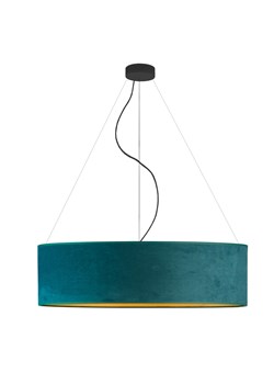 Duża lampa wisząca nad stół PORTO VELUR fi - 80 cm - kolor zieleń butelkowa ze złotym wnętrzem ze sklepu Lysne w kategorii Lampy wiszące - zdjęcie 181856927