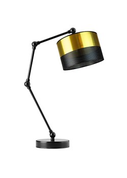 Czarno-złota lampka nocna do sypialni w stylu glamour ASMARA GLAM z regulowanym kątem padania światła ze sklepu Lysne w kategorii Lampy stołowe - zdjęcie 181859468